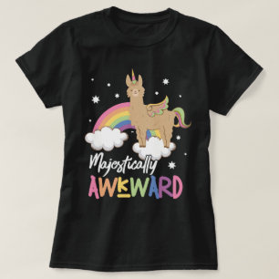 Majestically Awkward Cute Llama Unicorn Llamacorn T-Shirt