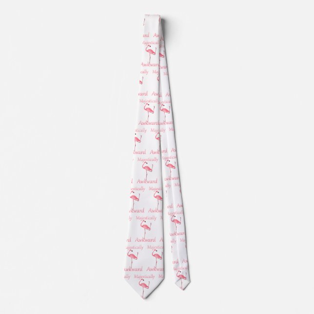 Majestically Awkward Pink Flamingo Tie (Front)