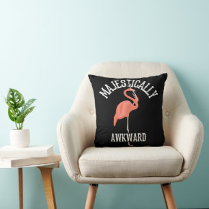 Majestically Awkward Wading Bird Lover Art Flaming Cushion