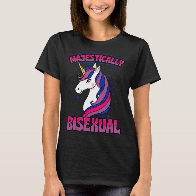 Majestically Bisexual Unicorn Bisexual Pride Love  T-Shirt (Front)