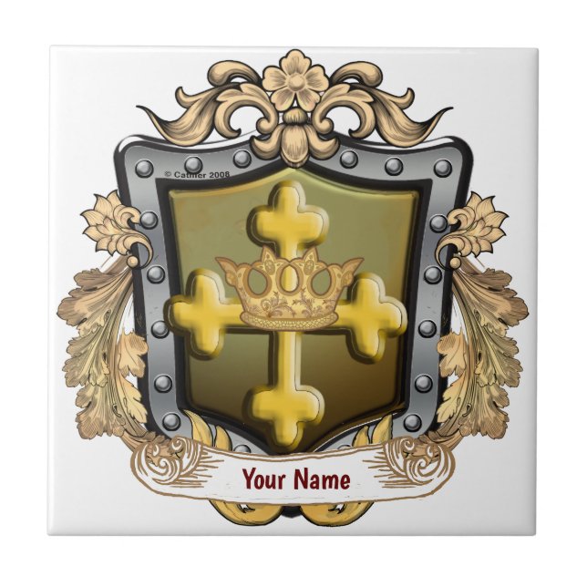 Majesty Family Crest Surname Tile (Front)