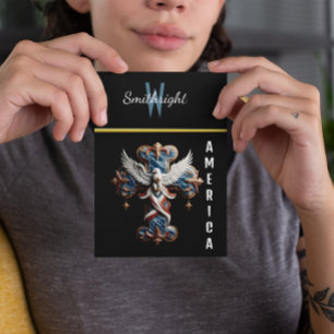 Majesty of Faith: Eagle Soaring Above Cross Postcard