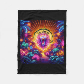 Majesty The Lion Neon Jungle BLANKET