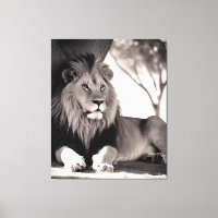 Majistic African Lion Black and White