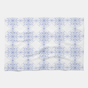 Majolica blue Amalfi Coast Sardine Fish & citrus Tea Towel