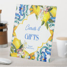 Majolica blue tiles lemons birthday gifts sign