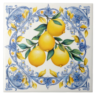Majolica,blue tiles,Sicilian tiles,Ceramic Tile