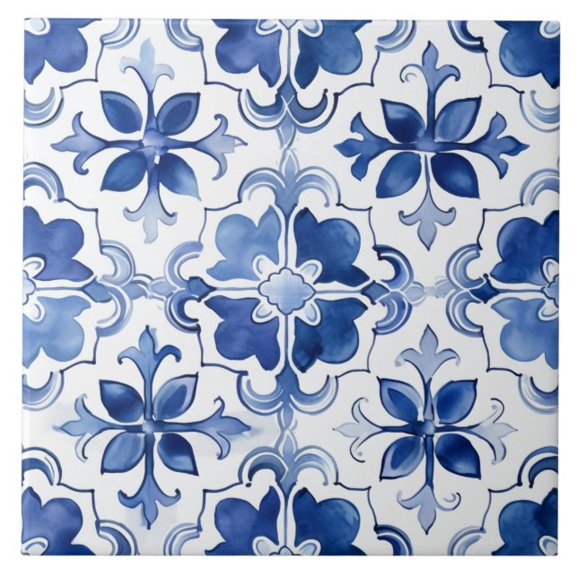 Majolica ,blue tiles,Sicilian tiles,Ceramic Tile (Front)