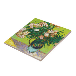 Majolica Jar Branches Oleander Vincent van Gogh Tile