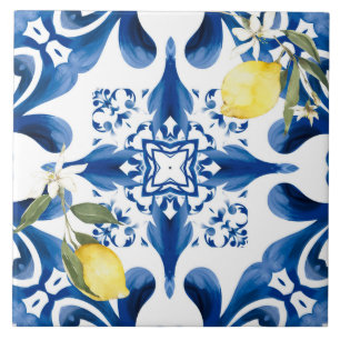 Majolica,lemon,Sicilian tiles,Ceramic Tile