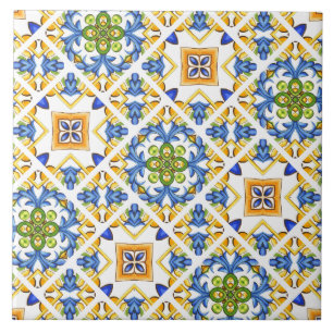 Majolica,lemon,Sicilian tiles,Ceramic Tile