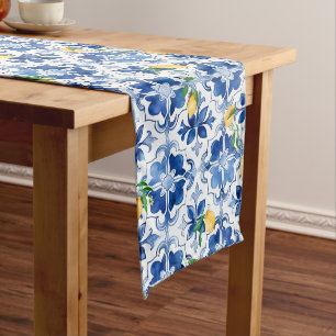 Majolica,lemon ,Sicilian tiles, Medium Table Runner