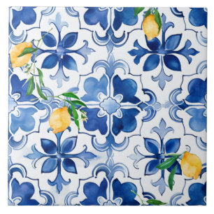Majolica,lemon ,Sicilian tiles, Tile