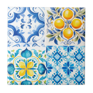 Majolica,lemon ,Sicilian tiles, Tile