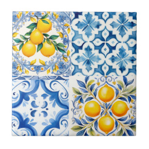 Majolica,lemon ,Sicilian tiles, Tile