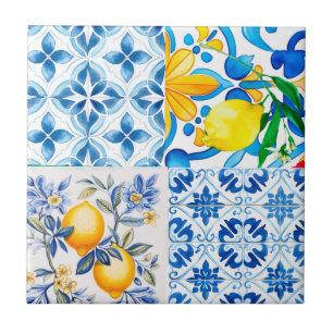 Majolica,lemon ,Sicilian tiles, Tile