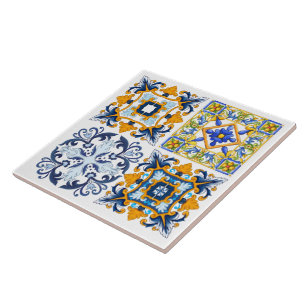 Majolica ,lemons,Sicilian tiles 