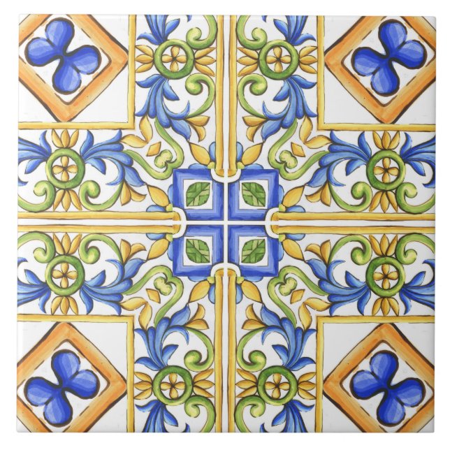 Majolica,Mediterranean tile, Tile (Front)