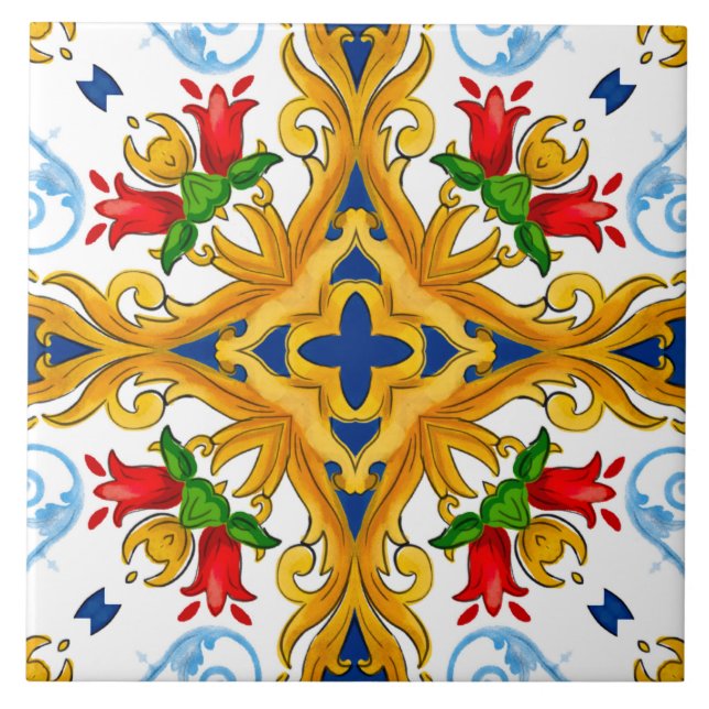 Majolica,Mediterranean tiles, Tile (Front)