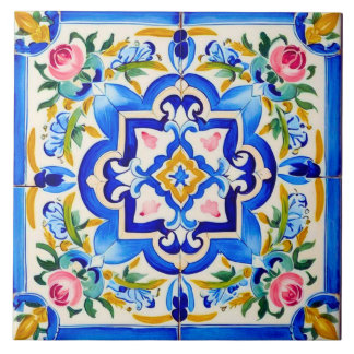 Majolica Roses Pattern Tile