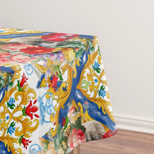 Majolica,Sicilian style, flowers   Tablecloth (In Situ)