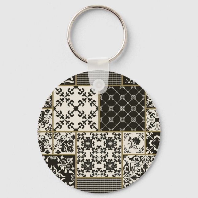 Majolica tile Islamic motifs. Key Ring (Front)