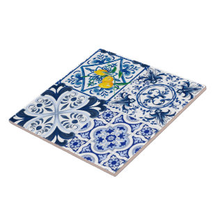Majolica ,tiles,lemons,Sicilian tiles