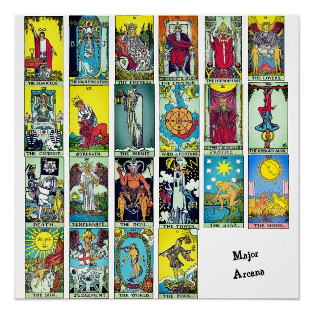 Major Arcana Card Chart Tarot Poster (Front)