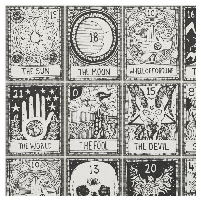 major arcana tarot black fabric (Swatch)