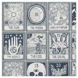 major arcana tarot indigo fabric