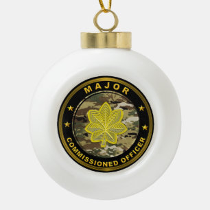 Major Army Ceramic Ball Christmas Ornament