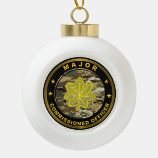 Major Army  Ceramic Ball Christmas Ornament