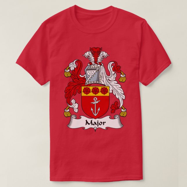 Major Coat of Arms Family Crest  T-Shirt (Design Front)