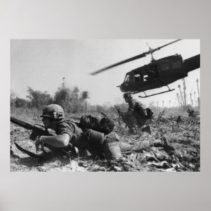 Major Crandall's UH-1D Helicopter in Vietnam War Poster
