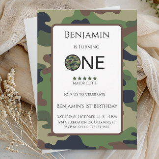 Major Cutie Birthday Invitation Kids Birthday