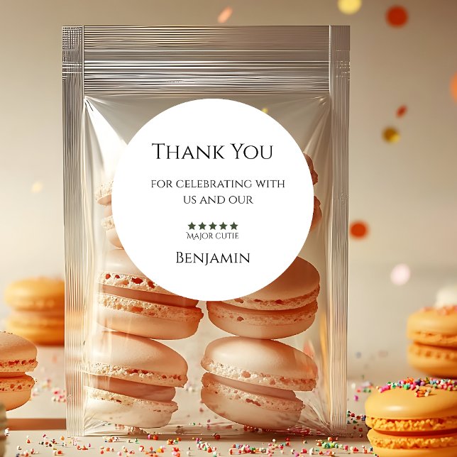 Major Cutie Birthday Sticker Kids Party  (Creator Uploaded)