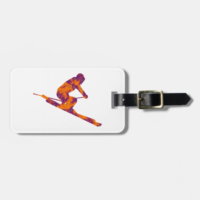 MAJOR FUN SKIING LUGGAGE TAG (Front Horizontal)