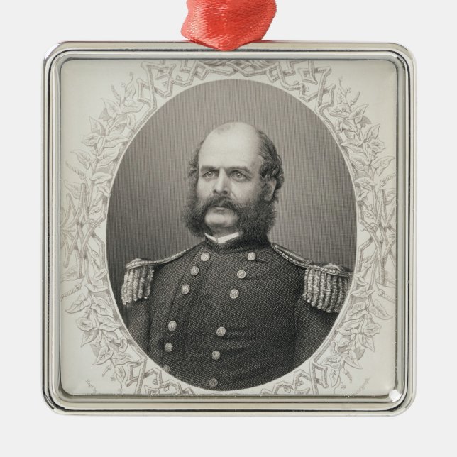 Major General Ambrose Everett Burnside Metal Tree Decoration (Front)