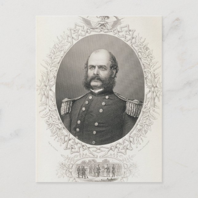 Major General Ambrose Everett Burnside Postcard (Front)