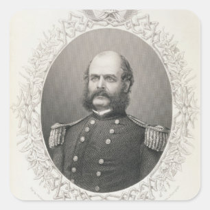 Major General Ambrose Everett Burnside Square Sticker