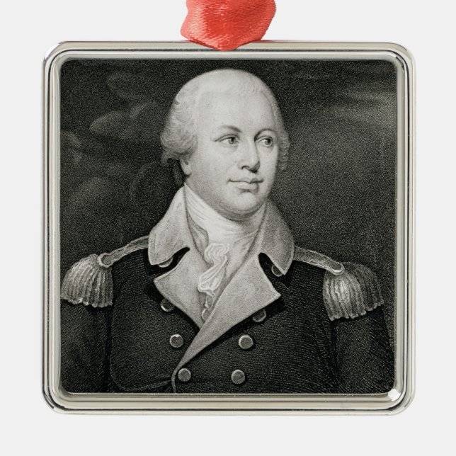 Major General Nathaniel Greene (1742-86), engraved Metal Tree Decoration (Front)