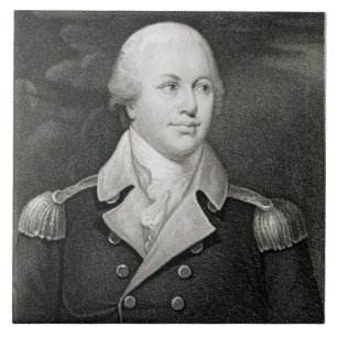 Major General Nathaniel Greene (1742-86), engraved Tile