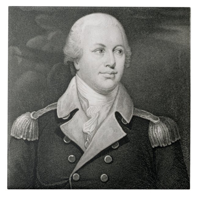 Major General Nathaniel Greene (1742-86), engraved Tile (Front)