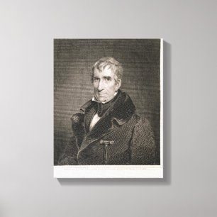 Major General William Henry Harrison, engraved by Canvas Print