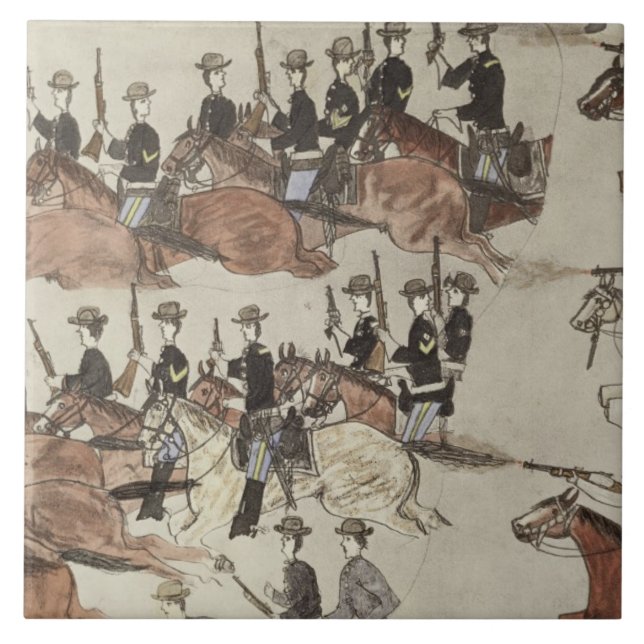 Major Marcus Reno's retreat before the Indian coun Tile (Front)
