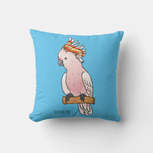 Major mitchell cockatoo bird cartoon illustration cushion