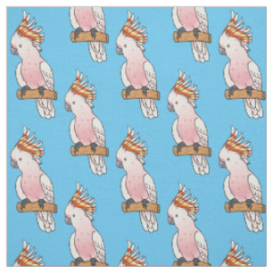 Major mitchell cockatoo bird cartoon illustration fabric