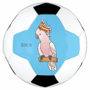 Major mitchell cockatoo bird cartoon illustration  football
