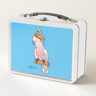 Major mitchell cockatoo bird cartoon illustration  metal lunch box