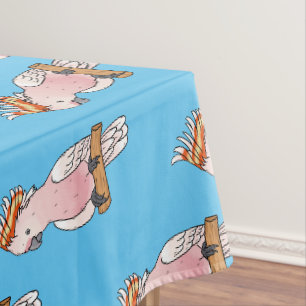 Major mitchell cockatoo bird cartoon illustration tablecloth